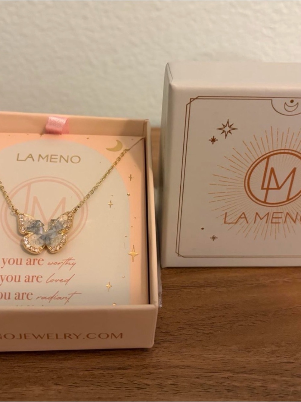 New La Meno Gold Butterfly Necklace